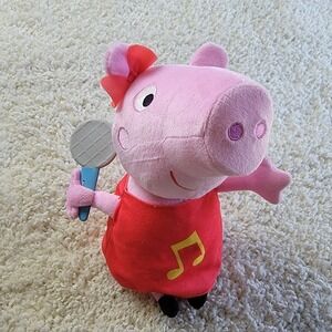 Peppa Pig 13" Talking Singing Plush 2021 Rare Musical Microphone Toy